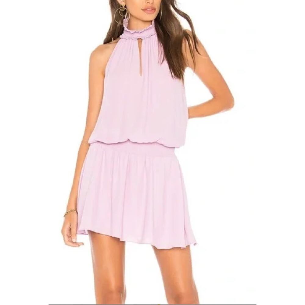 Amanda Uprichard Kimmie Smocked Sleeveless‎ Mini Dress Lilac Purple, Size XS